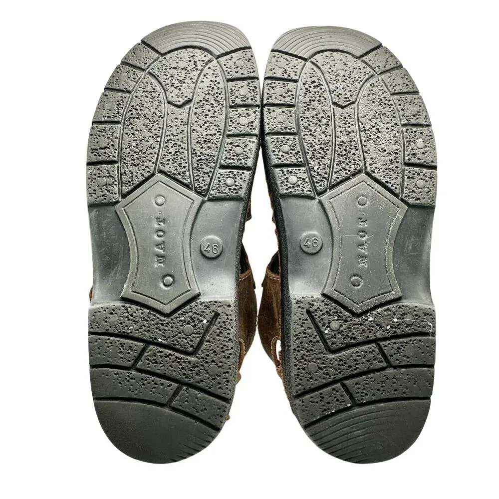 NAOT | Men | Julius Brown Leather Fisherman Buckle Strap Sandals | EU 46 US 13